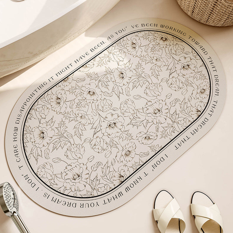 monotone dream simple flower bath mat