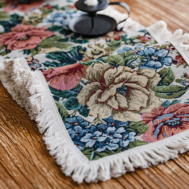 elegant rich flower table runner