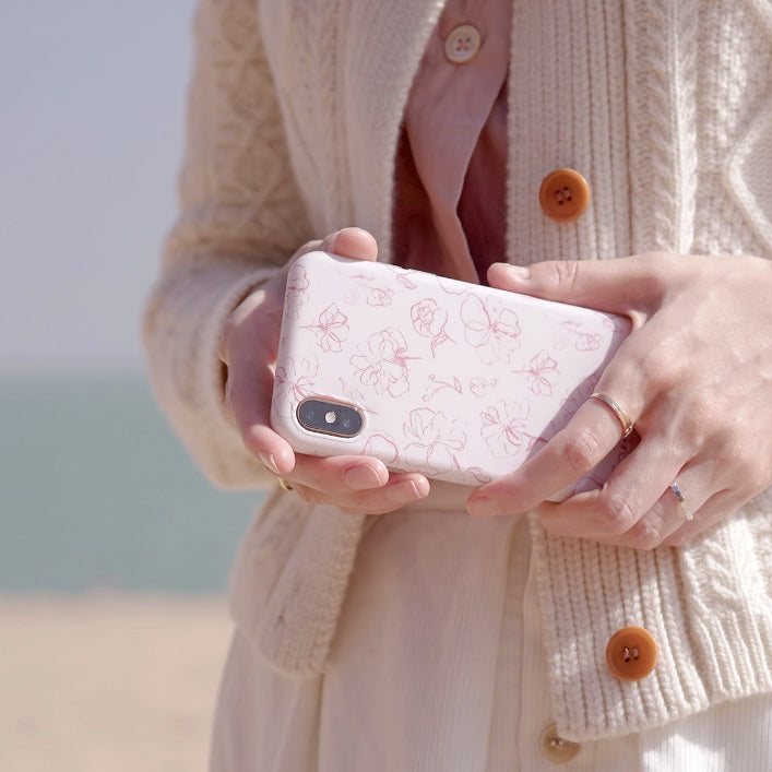 feminine pink flower iPhone case