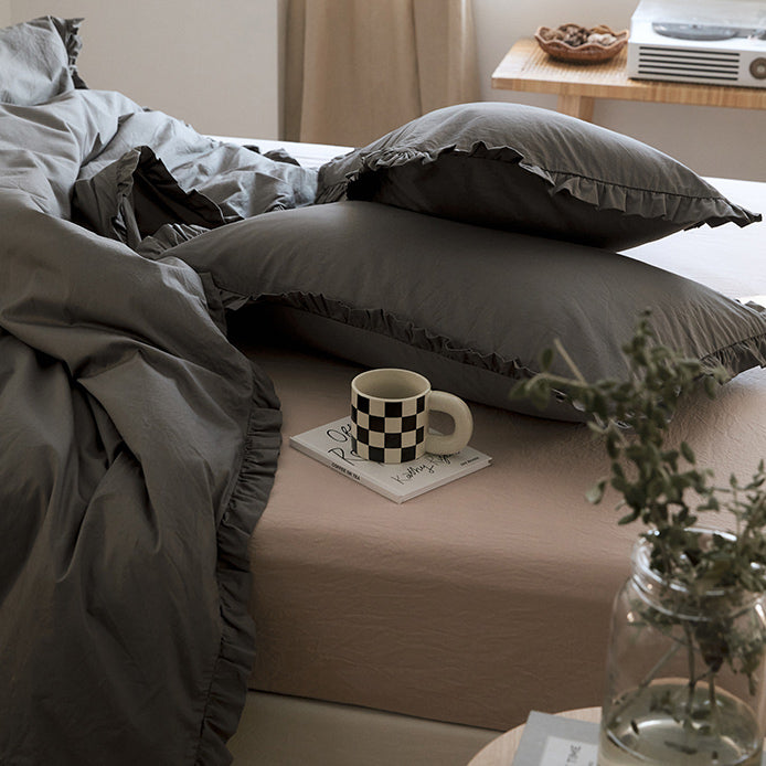 12color simple cotton frill bedlinen set