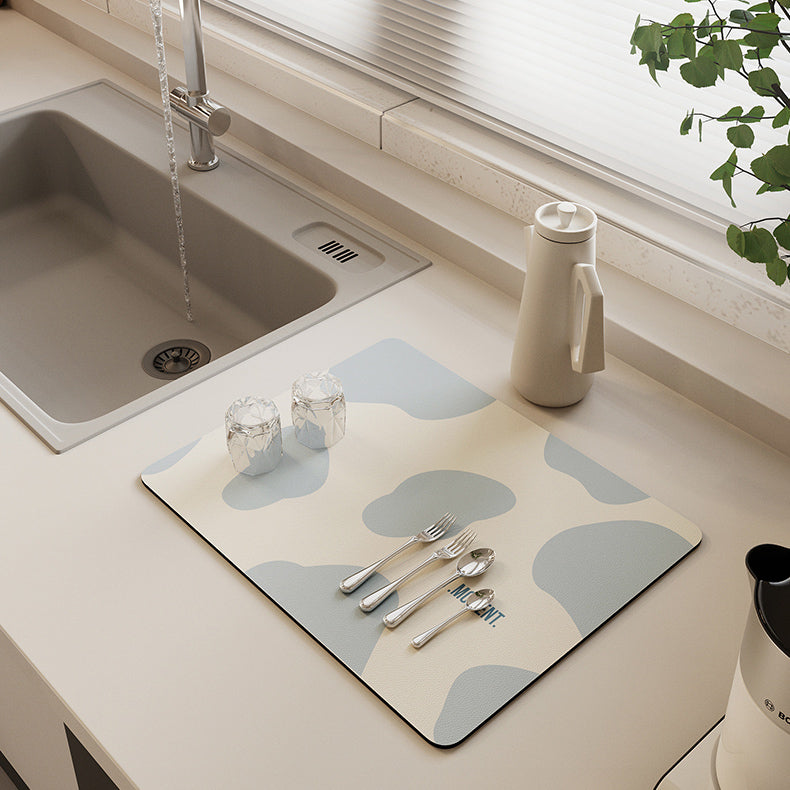 3color cow pattern sink mat