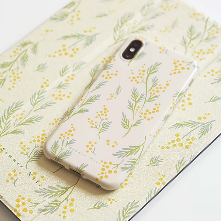 yellow mimosa iPhone case