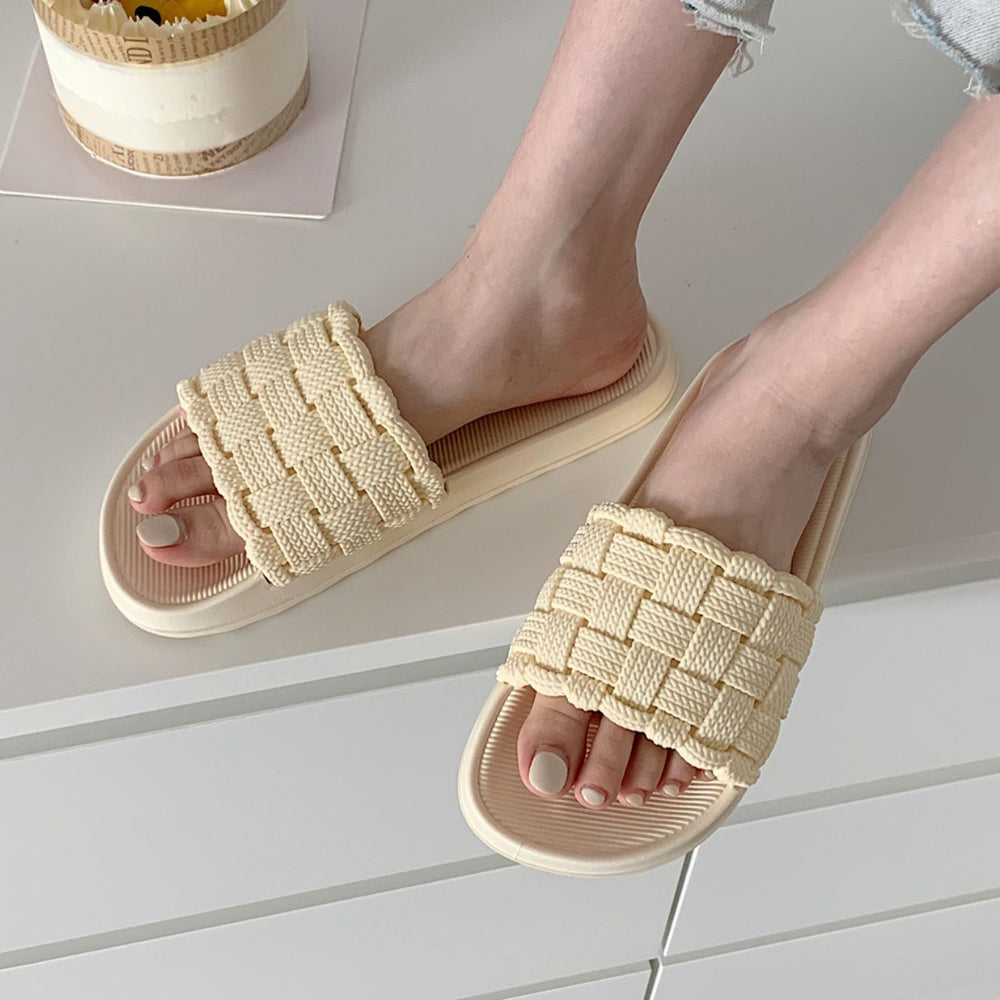 3color knit rubber roomshoes
