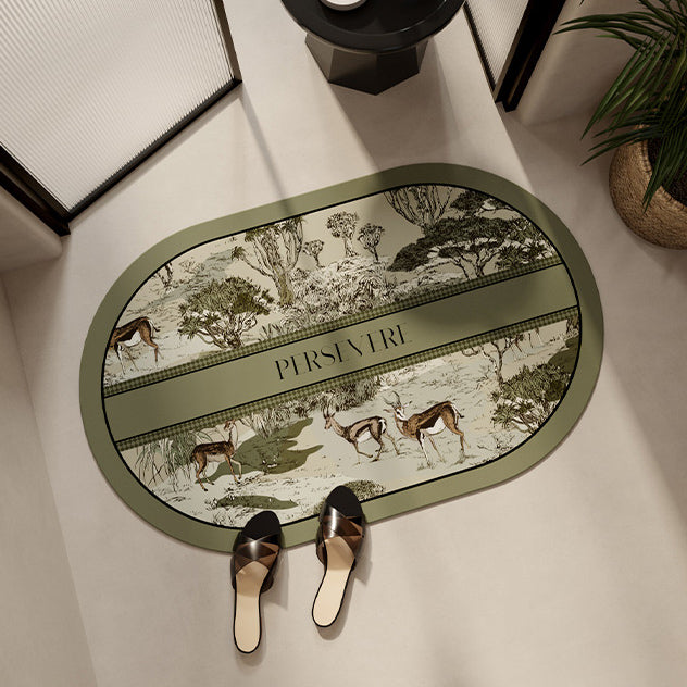 green persevere logo bath mat