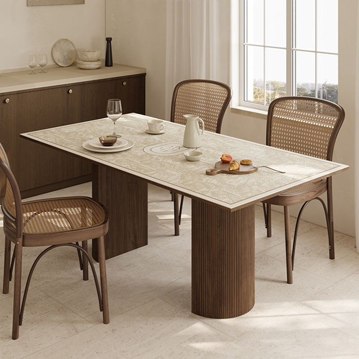 beige elegance logo square table mat