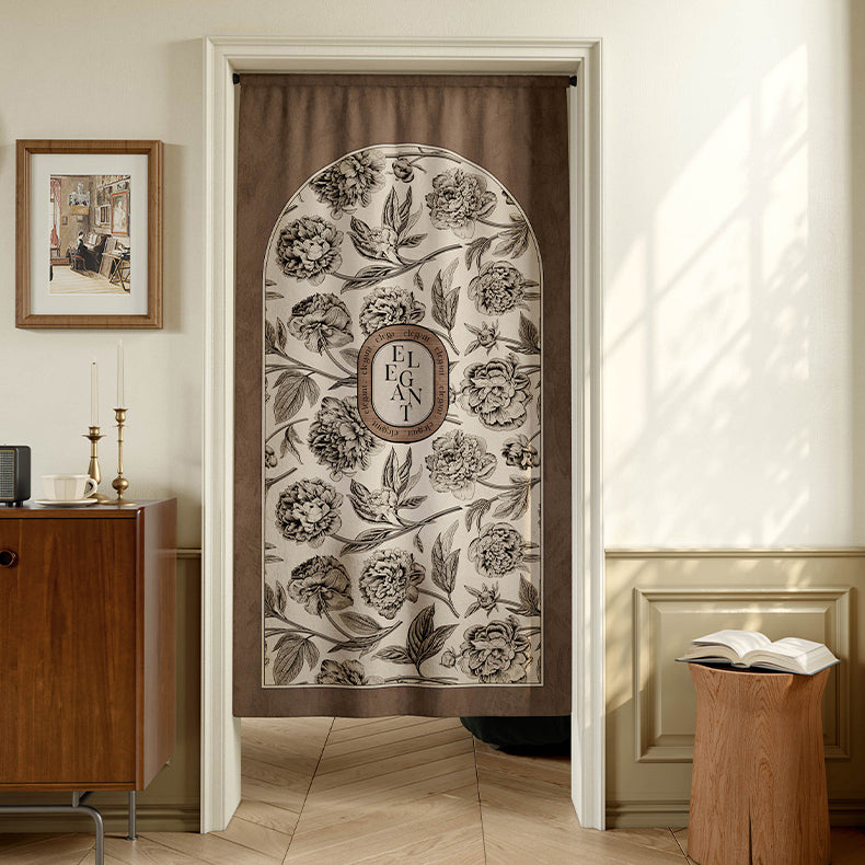 elegant black flower curtain