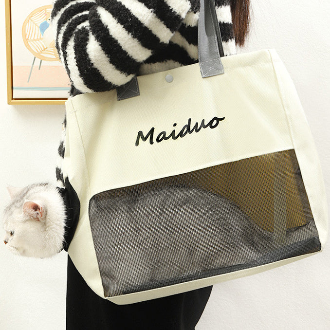2color open face mesh bag