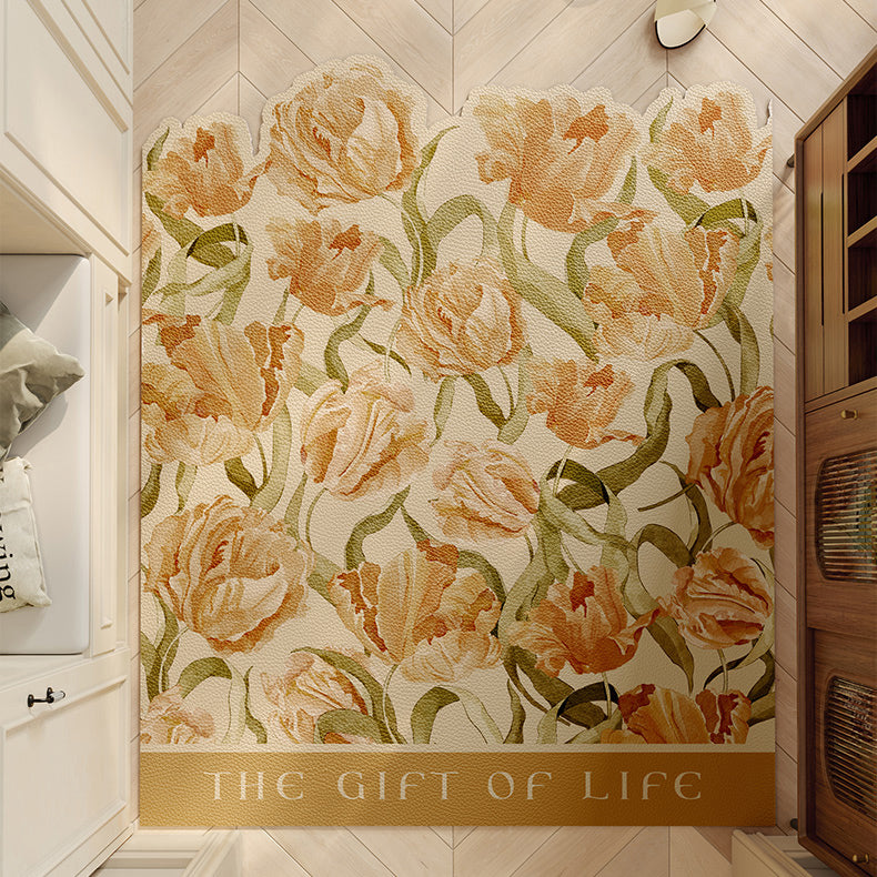 4design romantic flower door mat