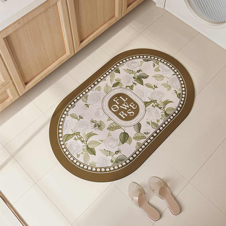 white rose bath mat