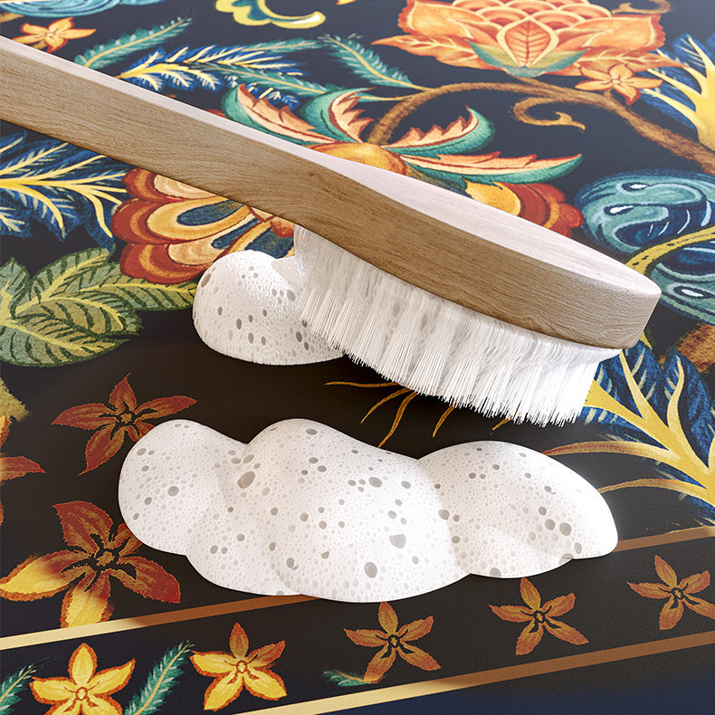 exotic blue flower bath mat