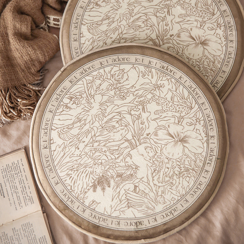 meilleure nature brown round cushion