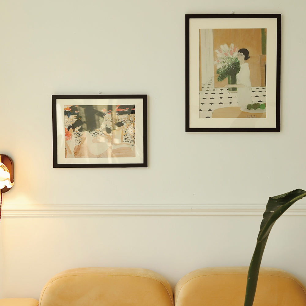 french girl poster & frame SET