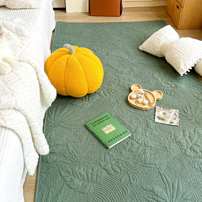 3color botanical stitch floor mat