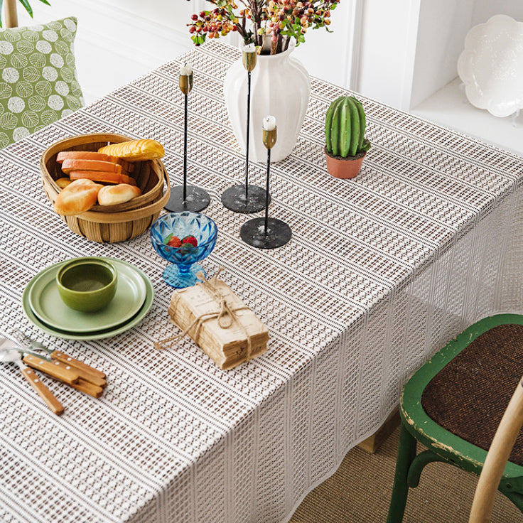 retro white lace table cover