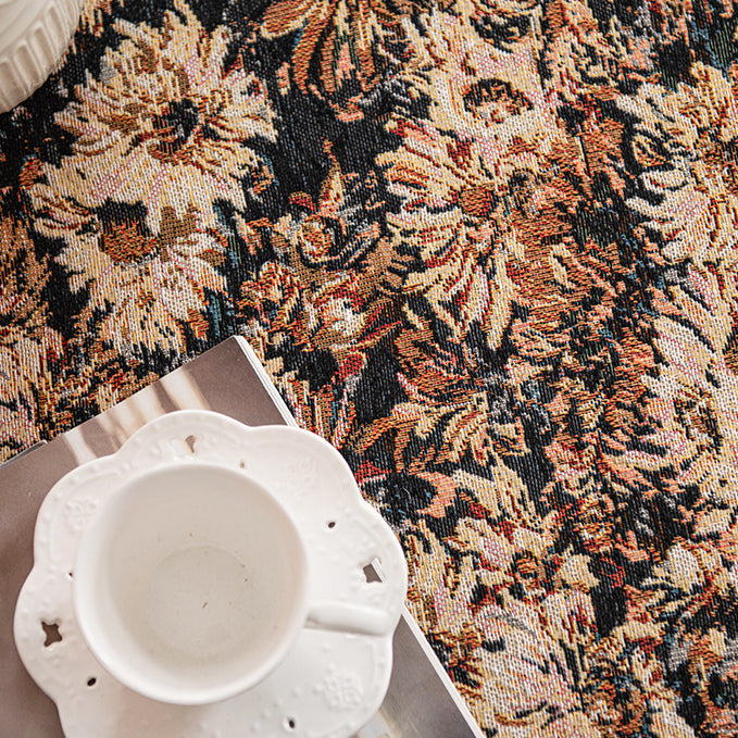 french brown flower table cloth