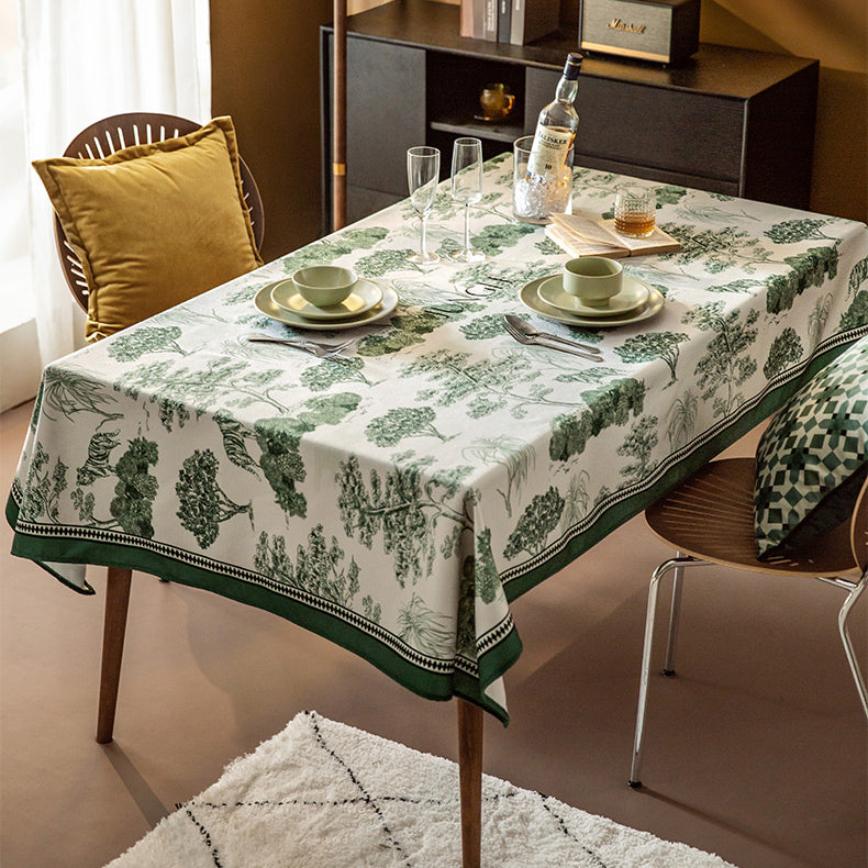 green jungle logo table cloth