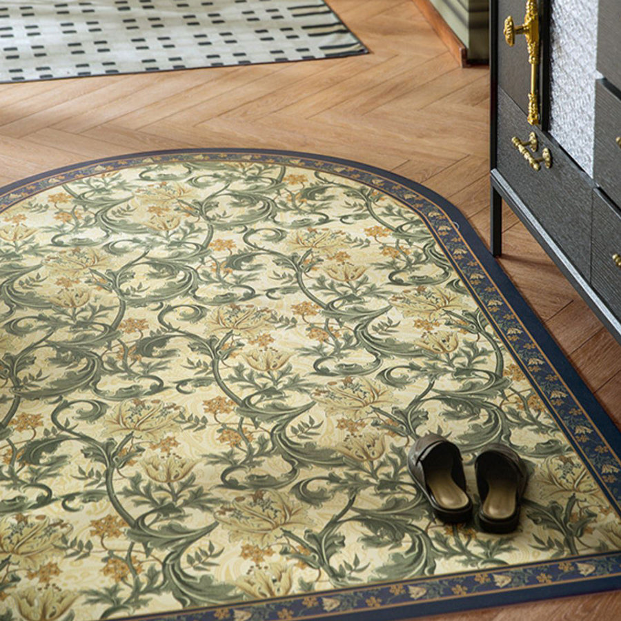 6design dark flower door mat