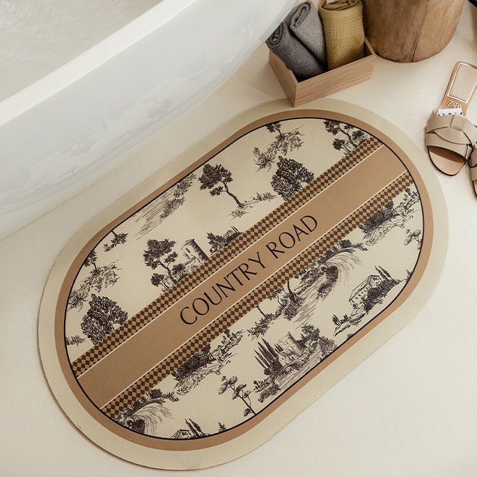 country road logo bath mat