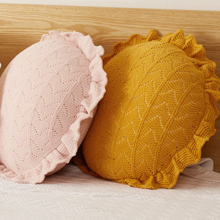 5color knit circle cushion