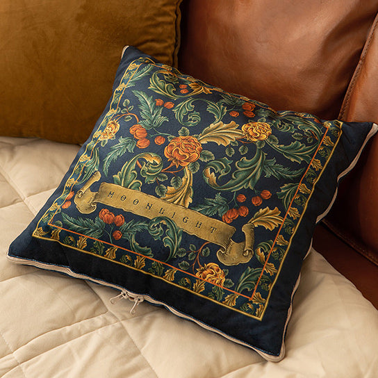 retro flower 2way quilt cushion