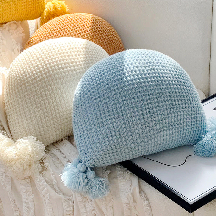 5color semicircle knit cushion