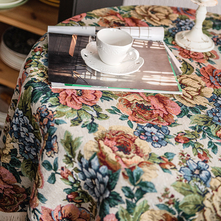 french garden flower table cloth