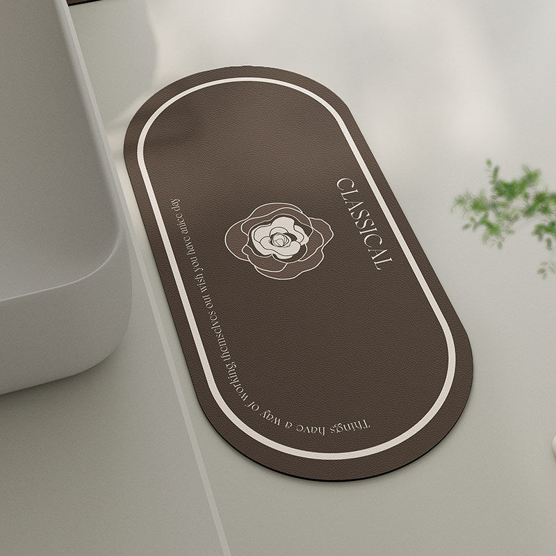 classical simple flower toilet mat