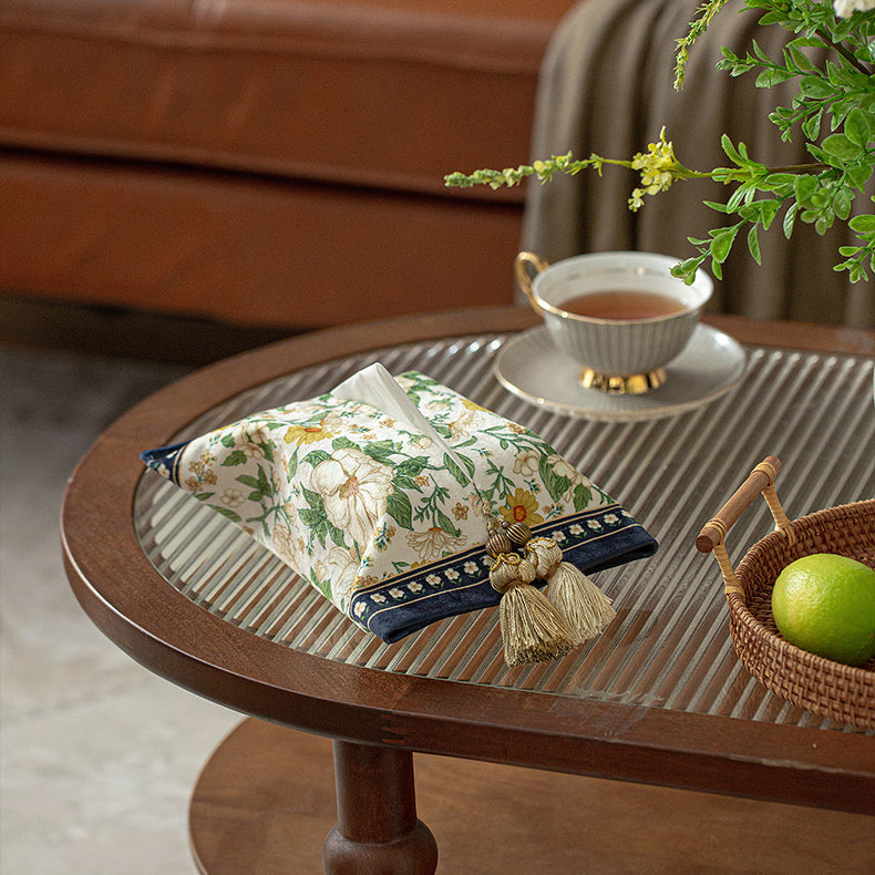 2design navy retro flower tissue case