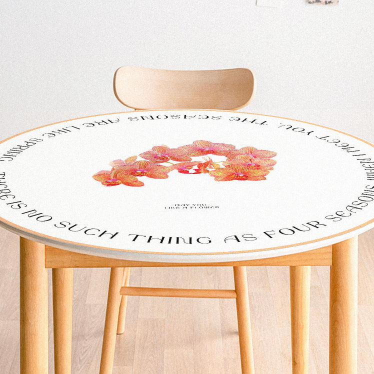 2design flower logo round table mat