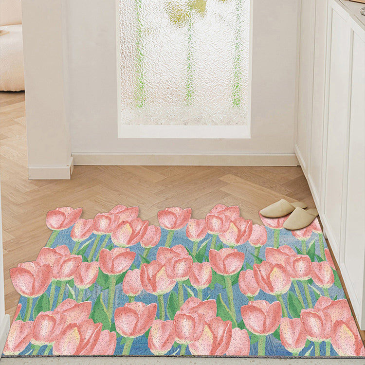7design flower cut free door mat