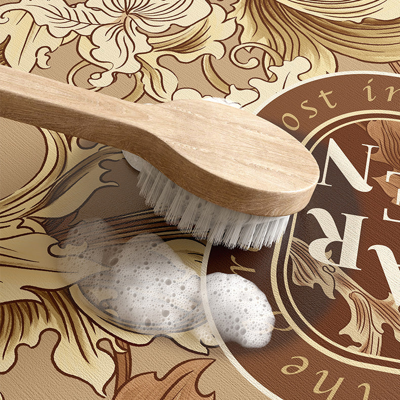 brown garden logo bath mat