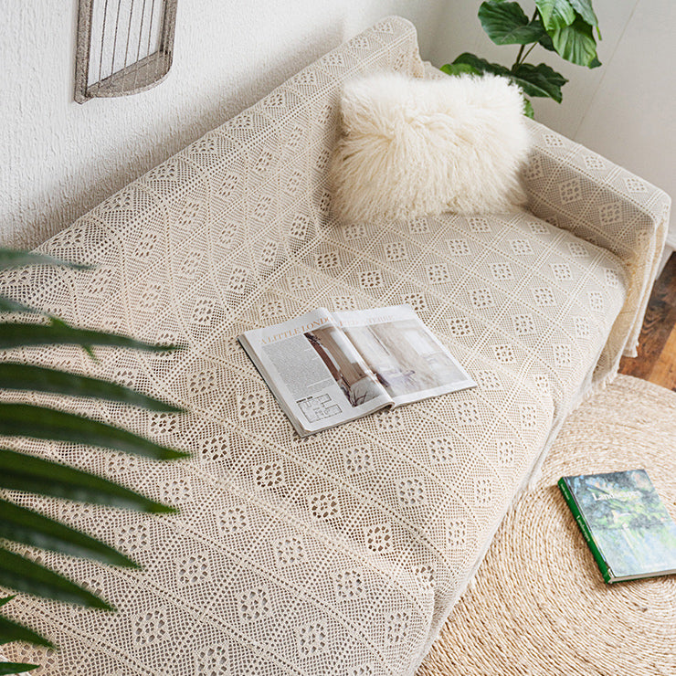 white lace net sofa cover