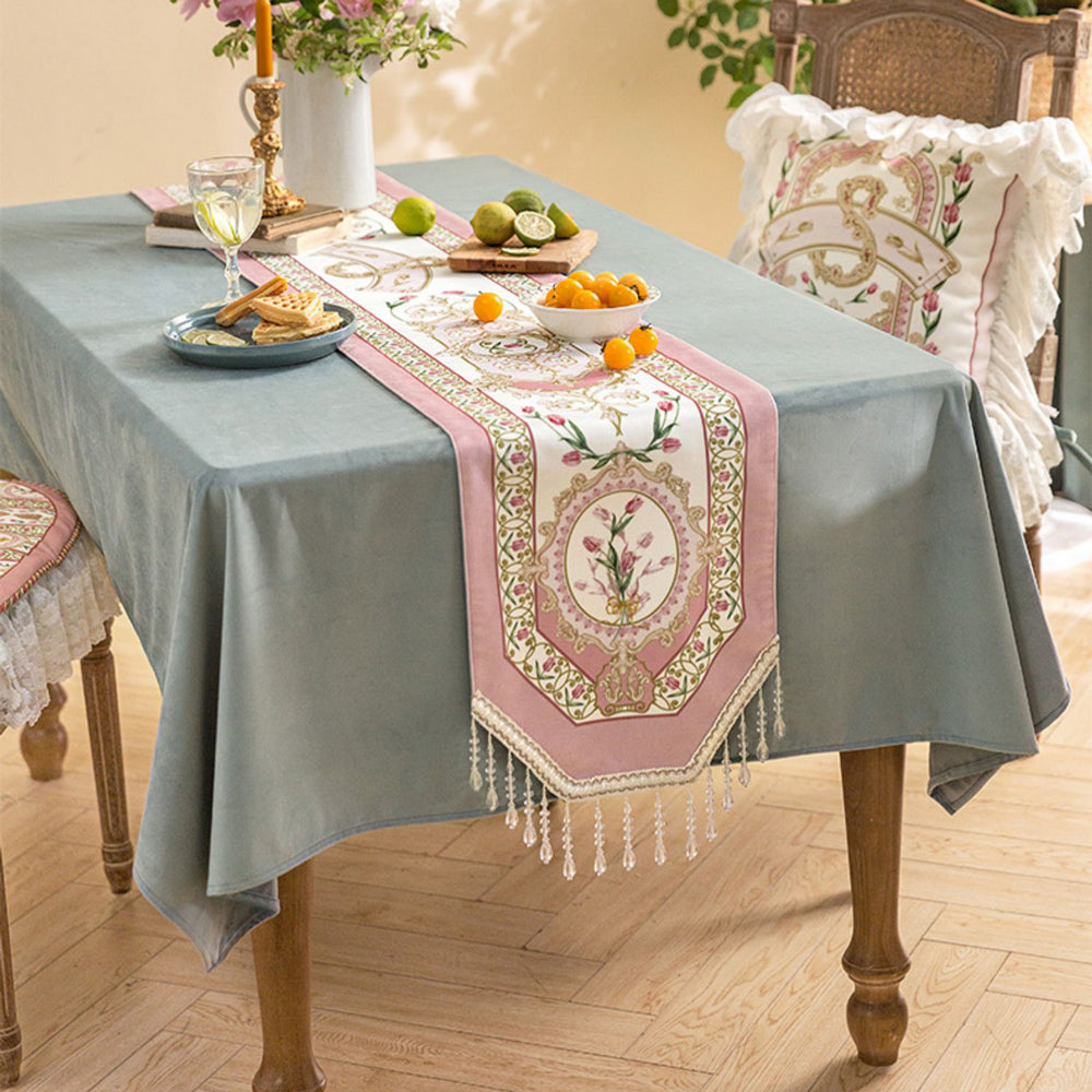 pink lovely tulip table runner