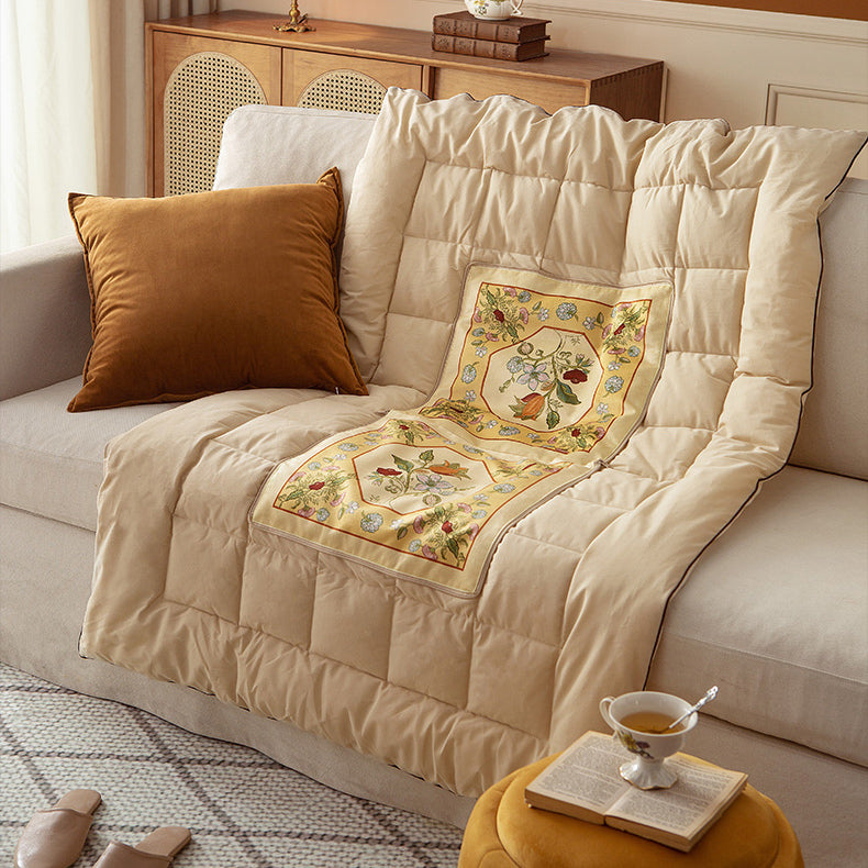 bright floral 2way quilt cushion