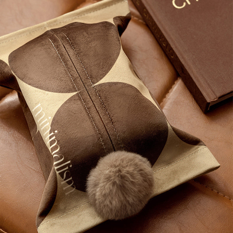 brown circle minimalism tissue case