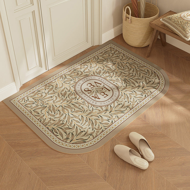 leaves art logo door mat