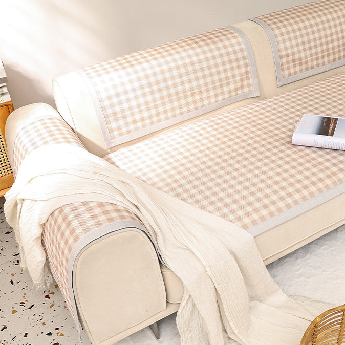 6color pail gingham check sofa cover
