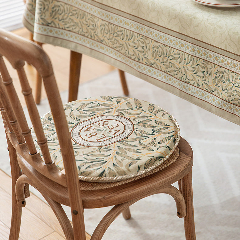 leaves art logo round cushion