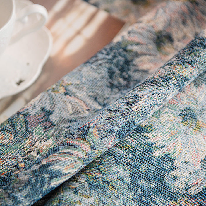 french blue flower table cloth