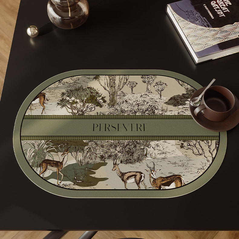 green persevere logo place mat