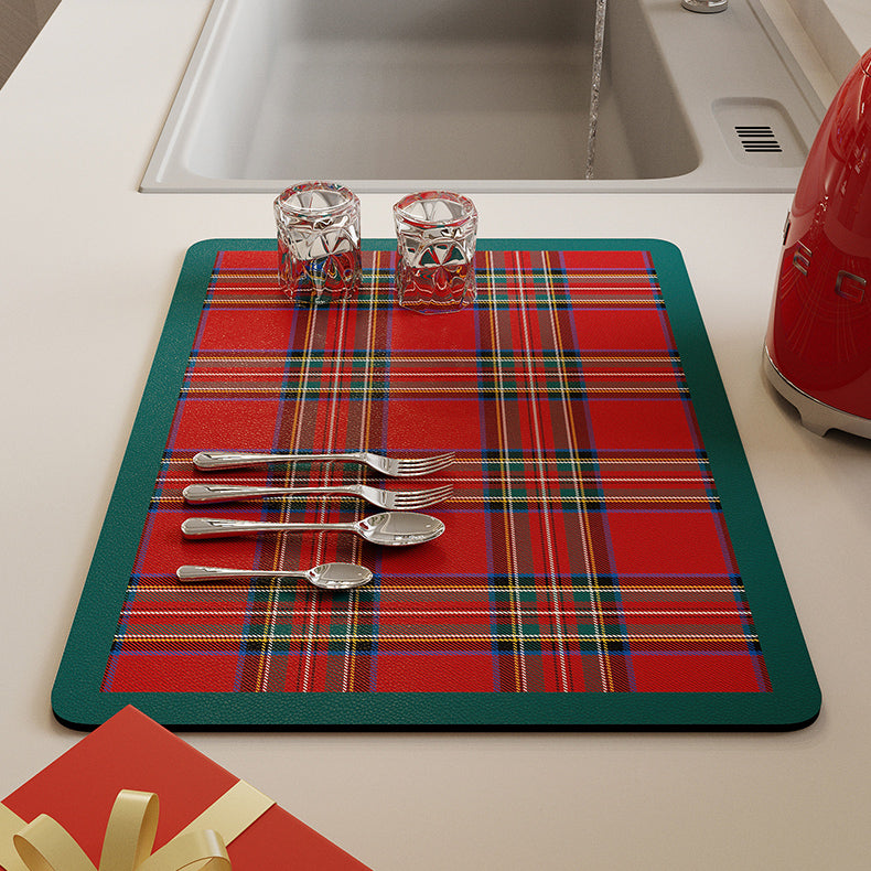 2design red check sink mat