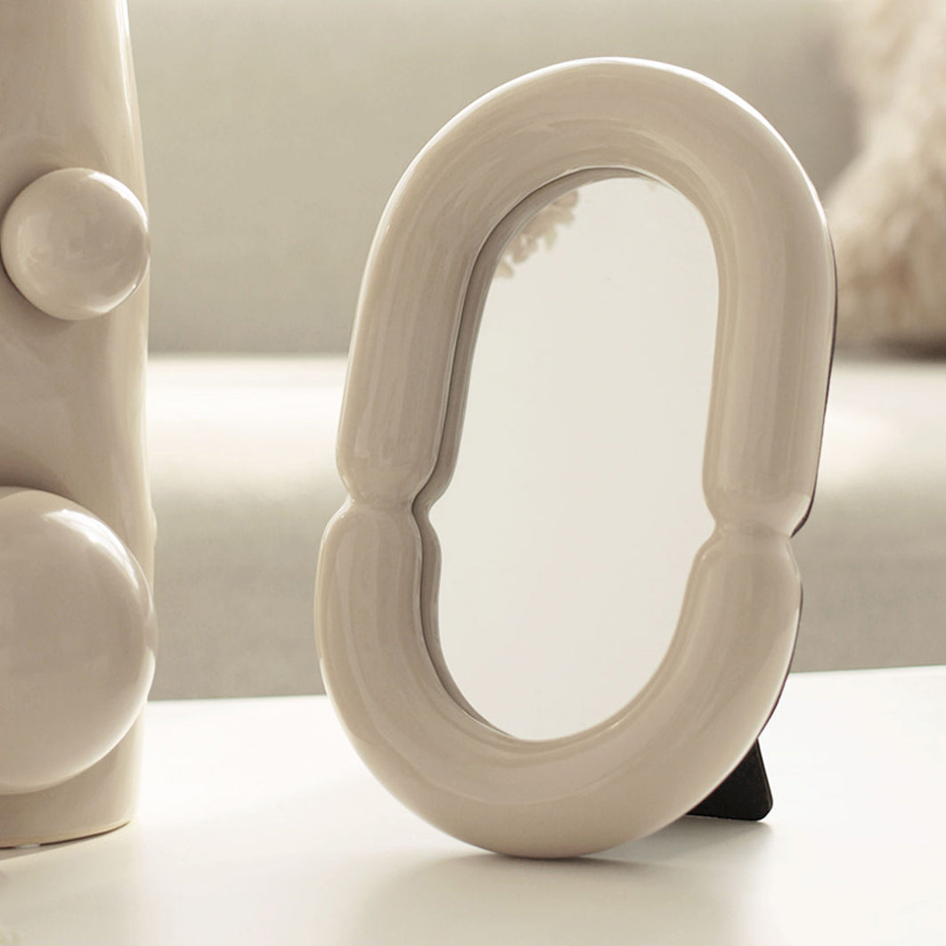 2color oval ceramic mirror