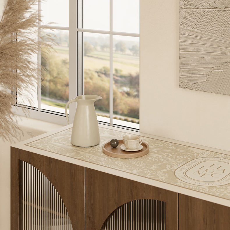 beige elegance logo square shelf mat