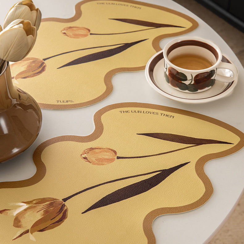 art mustard tulip place mat