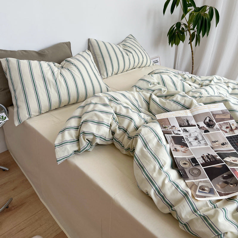 3color boyish stripe bedlinen set