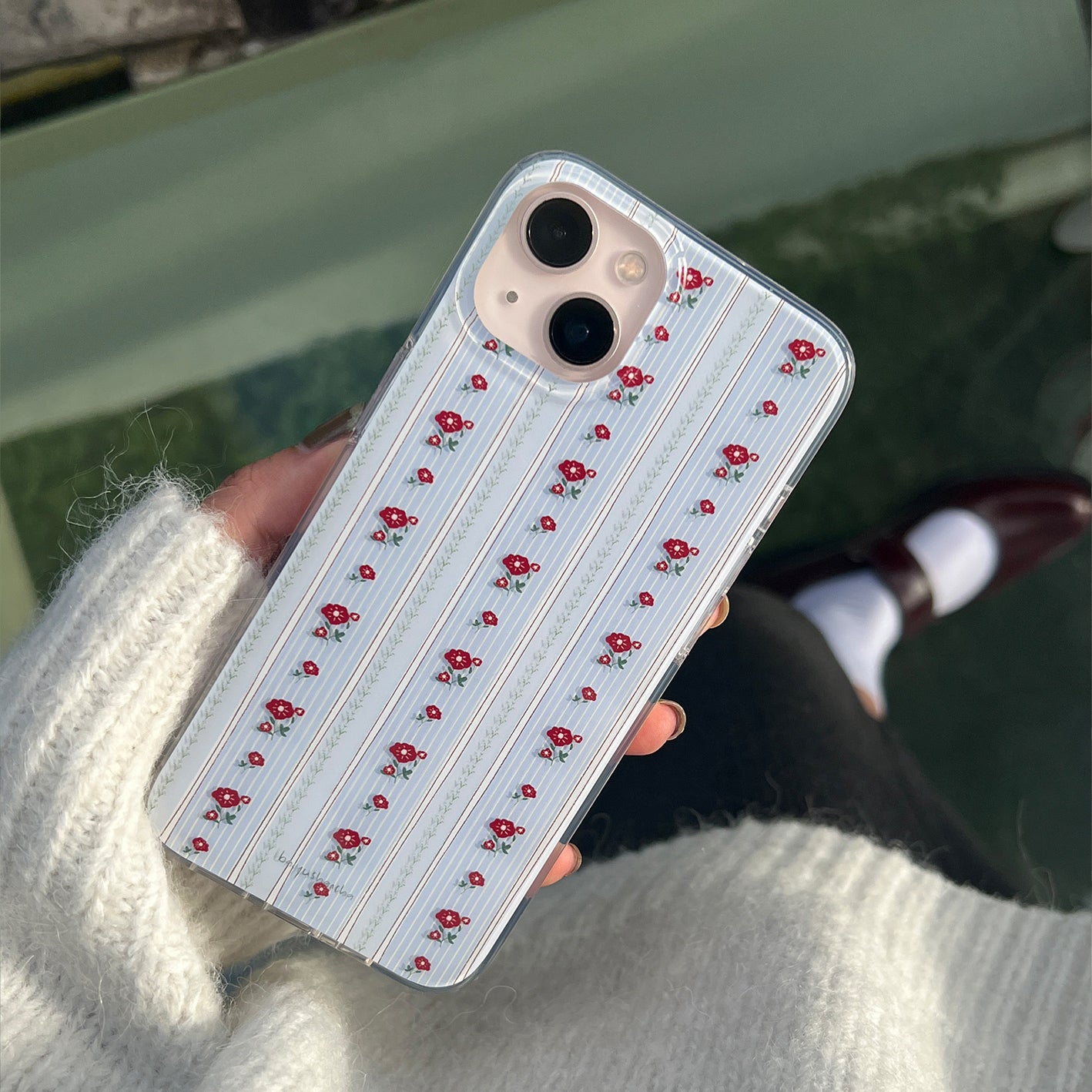 retro flower tape iPhone case