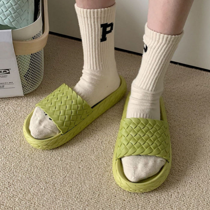 4color weaving rubber roomshoes