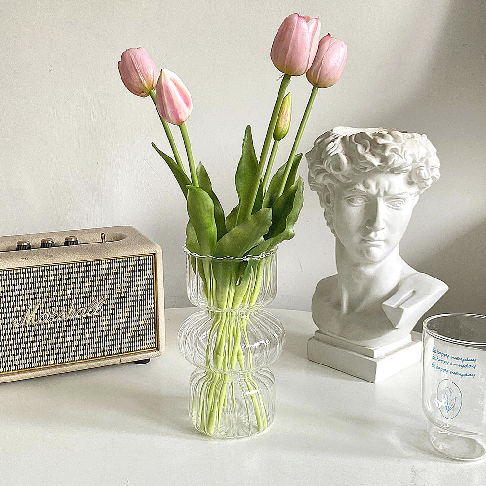 2color simple glass vase