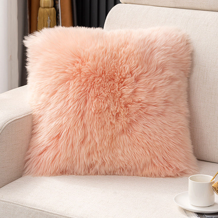 4color long fur cushion