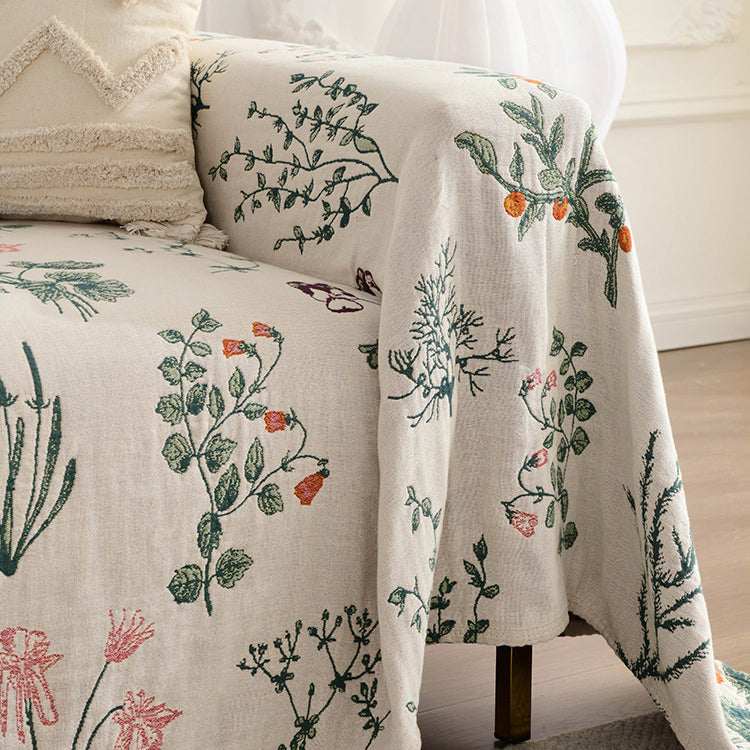 reversible botanical sofa cover